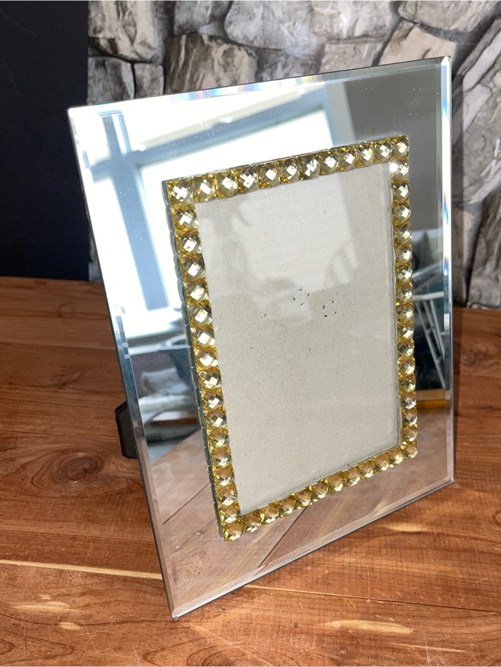 Mirrored Crystal Accent Photo Frame - Gold 6x4 Vintage